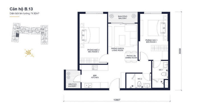 Floor plans apartment of Block B