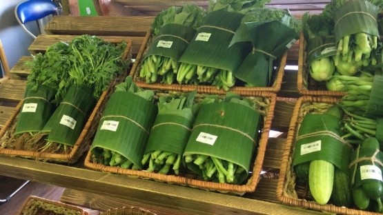 Siêu thị tại Việt Nam bắt đầu sử dụng lá chuối để bọc rau củ Siêu thị tại Việt Nam bắt đầu sử dụng lá chuối để bọc rau củ